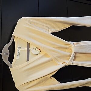 Annariss Cream Faux Wrap Dress